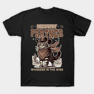 Meowdy Partner Cowboy Cat Vintage Gift For Men Women T-Shirt